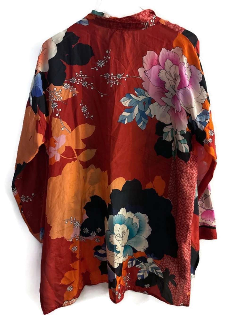 Johnny Was 100% Floral Silk Blouse Size Large - Picture 2 of 4